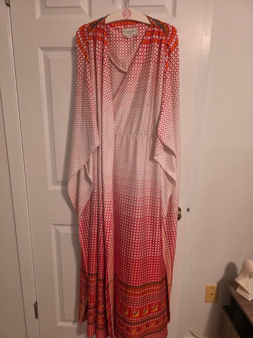 Vintage 1970s Christian Dior loungewear Caftan Hostess dress